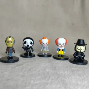 10pcs/set High Quality Horror Movie Characters V for Vendetta Chucky Freddy Jason Scary Saw PVC Action Figures Toys