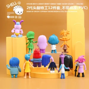 12Pcs/Set Disney Inside Out 2 box Action Figure Toy Cartoon Movie Joy Anxiety Anger Sadness Disgust Fear Model Doll Kids Gift