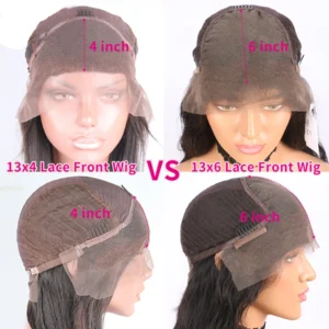 13x6 13x4 HD Transparent Lace Front Human Hair Wigs Pre Plucked For Women Bone Straight Remy Human Hair Lace Frontal Wigs