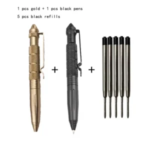 2 PCS Defence Tactical Pen Aviation Aluminum Anti-skid Military Tactical Pen Glass Breaker Pens Selfe Defence EDC Outdoor Tools