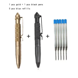 2 PCS Defence Tactical Pen Aviation Aluminum Anti-skid Military Tactical Pen Glass Breaker Pens Selfe Defence EDC Outdoor Tools