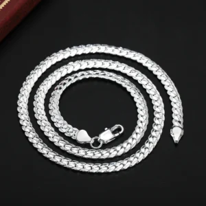 20-60cm 925 sterling Silver luxury brand design noble Necklace Chain For Woman Men Fashion Wedding Engagement Jewelry