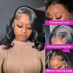 220% Body Wave 13x4 13x6 Cheap Short Bob Wig Lace Front Human Hair Wigs Preplucked Water Wave 5x5 Glueless Lace Closure Wig