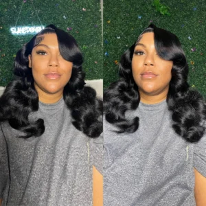 220% Body Wave 13x4 13x6 Cheap Short Bob Wig Lace Front Human Hair Wigs Preplucked Water Wave 5x5 Glueless Lace Closure Wig