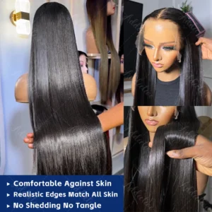 250% 5x5 Bone Straight Closure Wigs Brazilian Glueless Wig 13x6 13x4 Full Melt Skin Transparent Human Hair HD Lace Frontal Wig