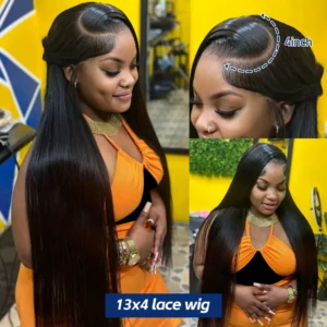 250% 5x5 Bone Straight Closure Wigs Brazilian Glueless Wig 13x6 13x4 Full Melt Skin Transparent Human Hair HD Lace Frontal Wig