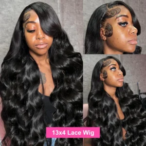 250 Density 13x6 13x4 HD Transparent Body Wave Lace Front Wig Human Hair Brazilian 30 40 42 Inch 360 Lace Frontal Wigs For Women