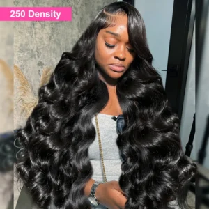 250 Density 13x6 13x4 HD Transparent Body Wave Lace Front Wig Human Hair Brazilian 30 40 42 Inch 360 Lace Frontal Wigs For Women