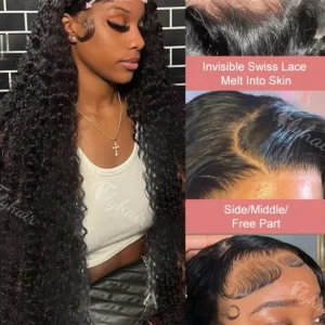 40 46 Inch Deep Wave 13x4 Lace Frontal Wig Hd Lace Front Human Hair Wig Brazilian 13x6 Water Curly HD Lace Front Wigs PrePlucked