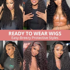 40 46 Inch Deep Wave 13x4 Lace Frontal Wig Hd Lace Front Human Hair Wig Brazilian 13x6 Water Curly HD Lace Front Wigs PrePlucked