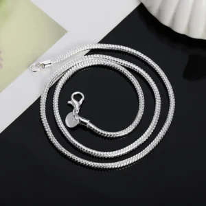 40-75cm 925 Sterling Silver 1MM/2MM/3MM solid Snake Chain Necklace For Men Women Fashion Jewelry for pendant