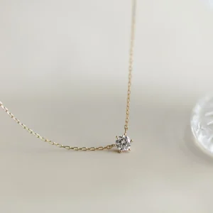 925 Sterling Silver 14k Gold Plated Necklace Versatile Single Sparkling Zircon Clavicle Chain for Women Wedding Jewelry