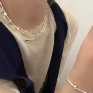 925 Sterling Silver Bead Geometry Necklace for Women Girl Korean Design Versatile Choker Jewelry Dropship Wholesale