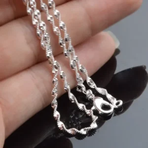 925 Sterling Silver Chain Fashion Sliver Necklace High Quality Snake Chain For Men And Women