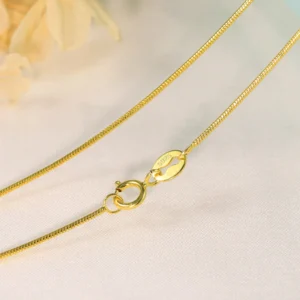 Aide 925 Sterling Silver 40/45CM Round Snake Water Wave Starry Sky Lip Chain Necklace For Women 18k Gold Fine Jewelry Party Gift