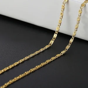 DOTEFFIL 925 Sterling Silver 16/18/20/22/24 Inch Gold 2MM Chain Necklace For Women Man Fashion Wedding Gift Jewelry