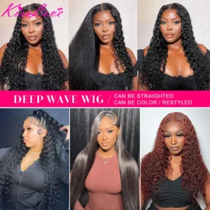 Deep Wave Wigs 13x6/13x4 HD Transparent Lace Front Human Hair Wigs 360 Lace Frontal Wig Human Hair Cury 5x5 HD Lace Closure Wigs