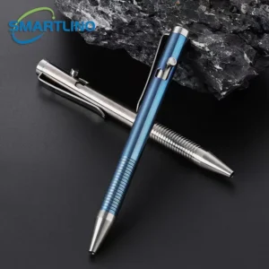 High Quality Titanium Tactical Bolt Action Ballpoint Pen Self Defense EDC Writing Tools for Outdoor Traveling Office Gift